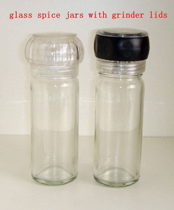 Popular Glass Spice Grinders Jars, Glass Spice Mill Jar with Grinder Cap