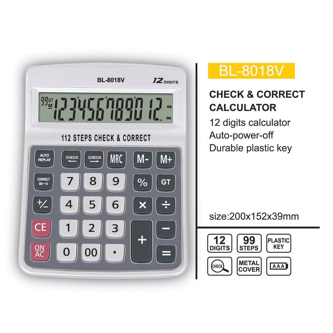 Check & Correct Calculator 8018V