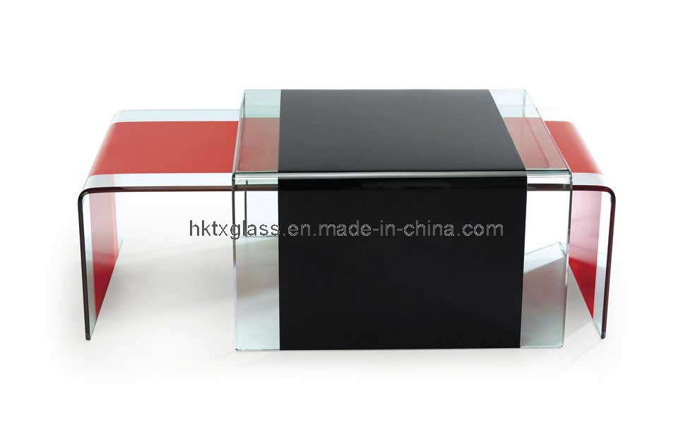Hot Bending Painted Glass Table with BS6206