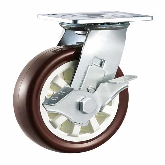 Material Handling Equipment Wheels (N827B) Side Brake PU Wheels
