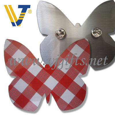 Custom Butterfly Screen Print Badge Pins