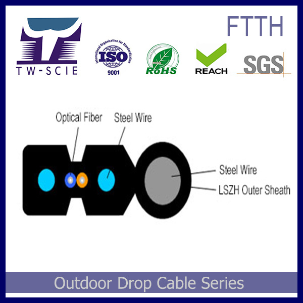 Indoor Self-Support 1, 2, 4 Core Fiber Optical Cable FTTH