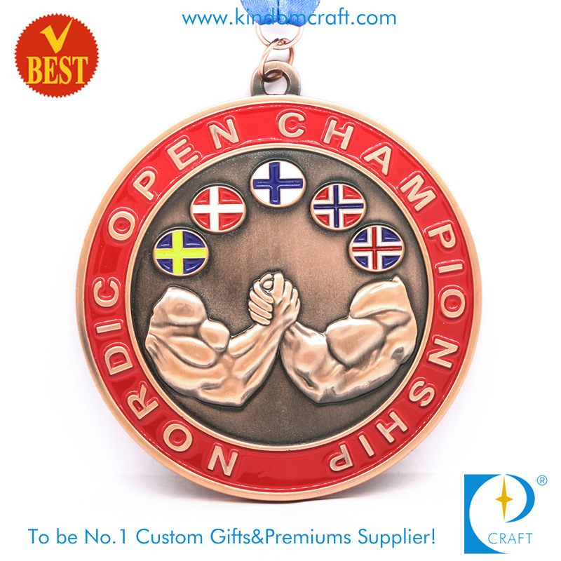 Custom 3D Nordic Open Championship Anti-Copper Enamel Medal (LN-0112)