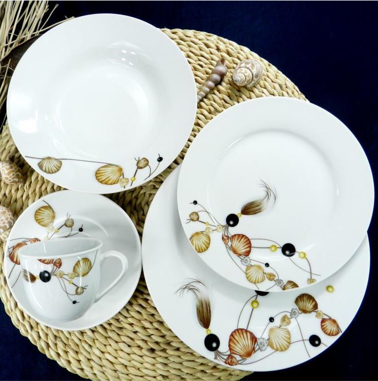 Round Shape Porcelain Ceramic Plate Dinner Tableware Set