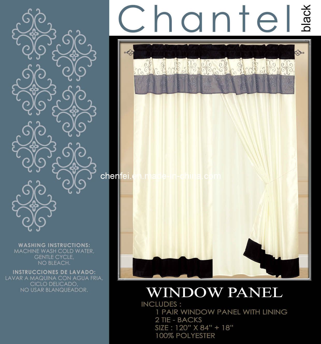 Polyester Window Panel Curtain Cloth