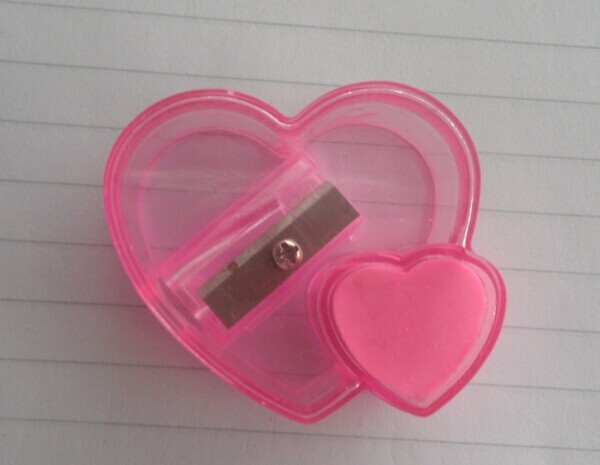 Heart Shape Pencil Sharpner with Eraser