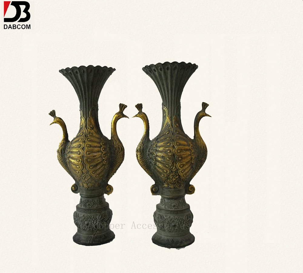 Decorative Bronze Flower Vase Carving