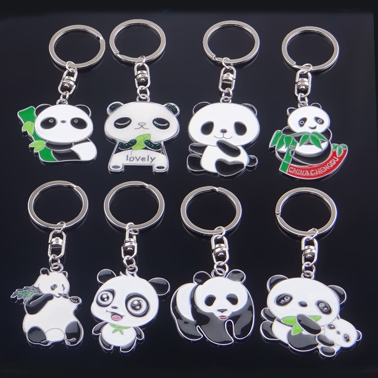 New Arrival Custom Souvenir Metal Pandas Key Chain