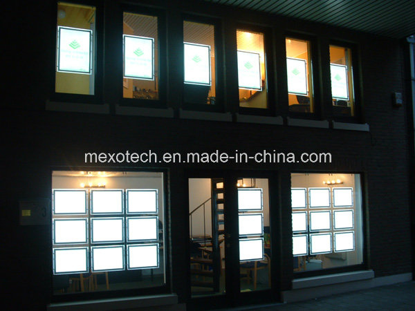 Estate Agent Window Display Ultra Thin Crystal LED Light Boxes