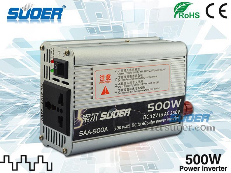 Suoer 12V 500W DC to AC Solar Inverter with CE&RoHS (SAA-500A)