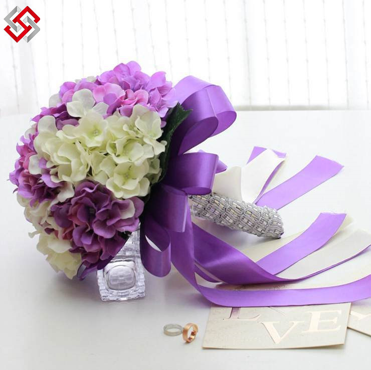 Newly Design Silk Quality Beautiful Hydrangea Bouquet for Wedding Bridal Decor