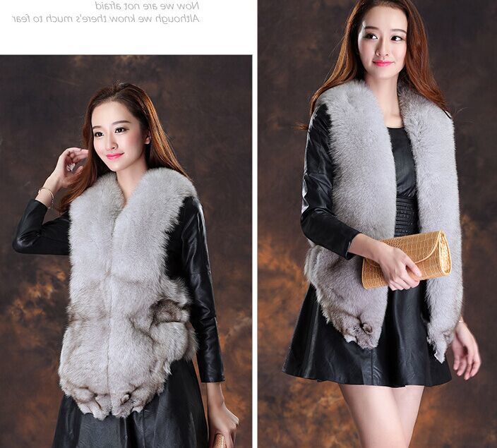 Factory Wholesale Winter Warm Real Fox Fur Vest