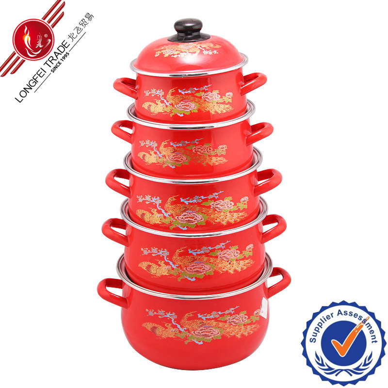 5 PCS Cookware / Cookware Set / Enamel Cookware Set