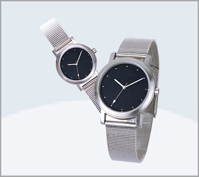 Stainless Steel Couple Watch, Quartz Lover Watch 15177
