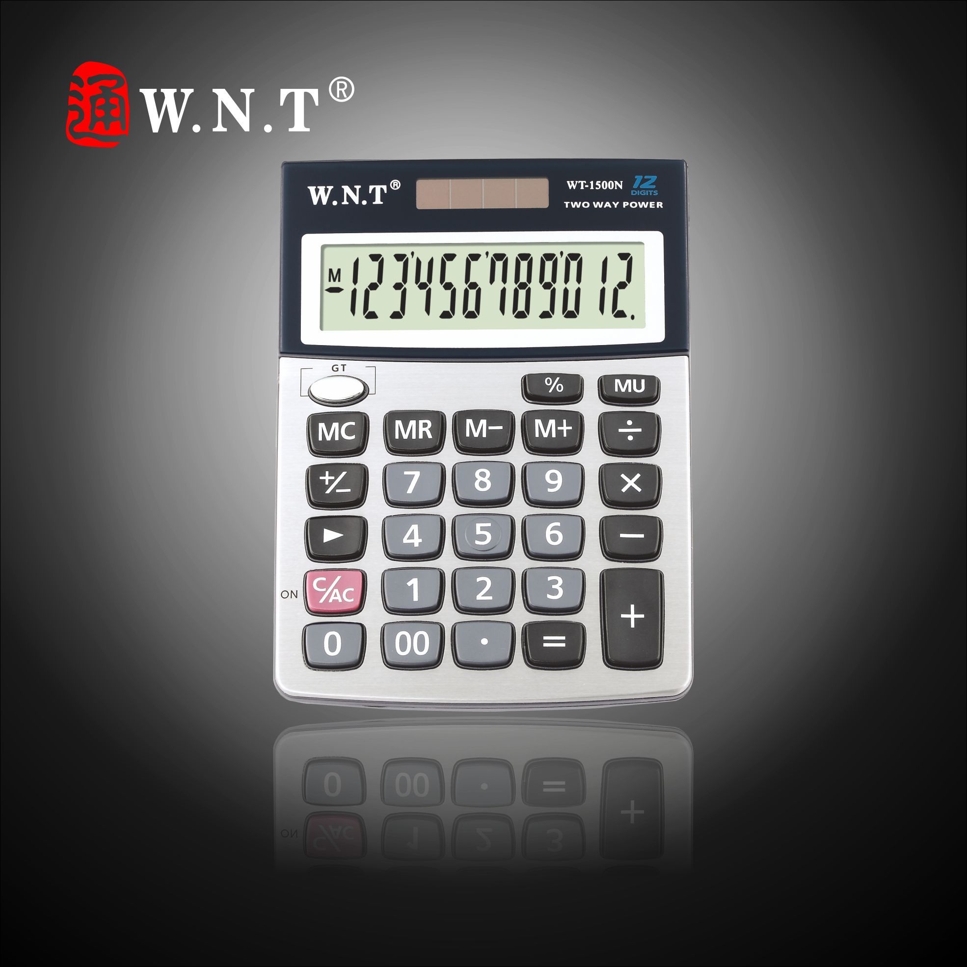 12 Digits Dual Power Desktop Calculator with Solar Power