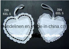 White Color Linen Bag in Heart Shape (LB-008)