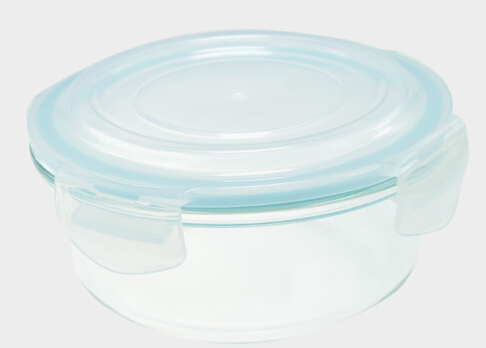 Round 400ml Glass Food Container with Lock PP Lid