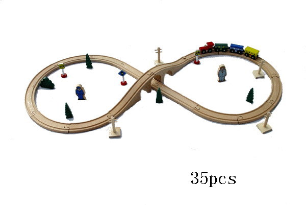 Wooden Railway Train Set Toys for Kids (TTWR004)