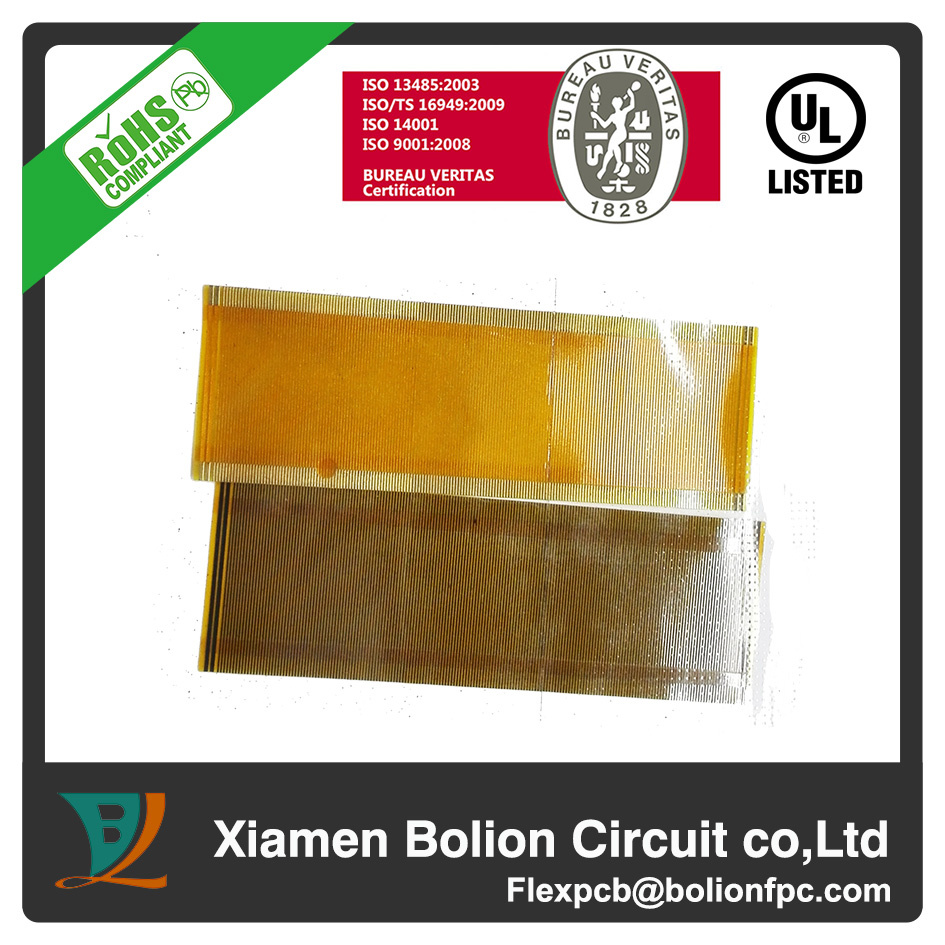 Single-Sided Flexible PCB with Pi, 3m Adhesive, Minimum Width Spacing Is 0.05mm/0.05mm
