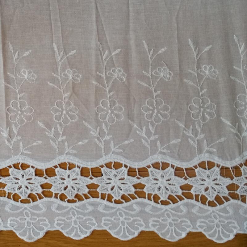 100% Cotton Lawn Embroidery with Cotton Yarn Two Borders Embroidery