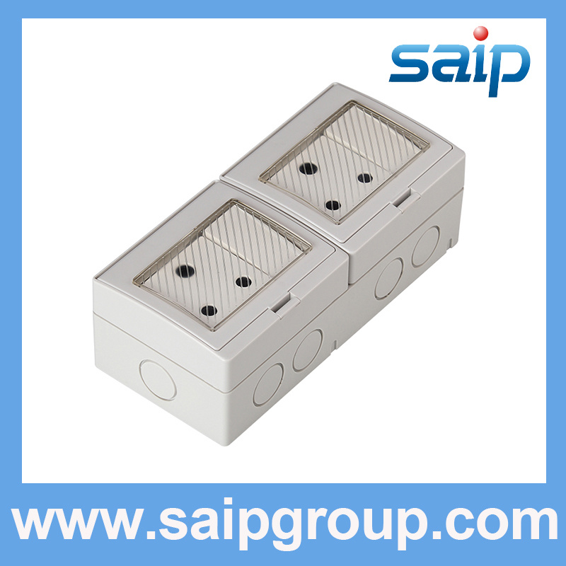 110-250V 2 Gang Switch and Outlet with Double Control (SPL-2SAS)