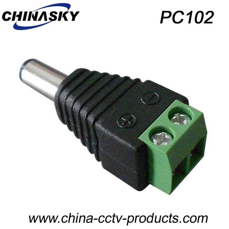 CCTV Camera Male DC Power Plug with Screw Terminals (PC102)