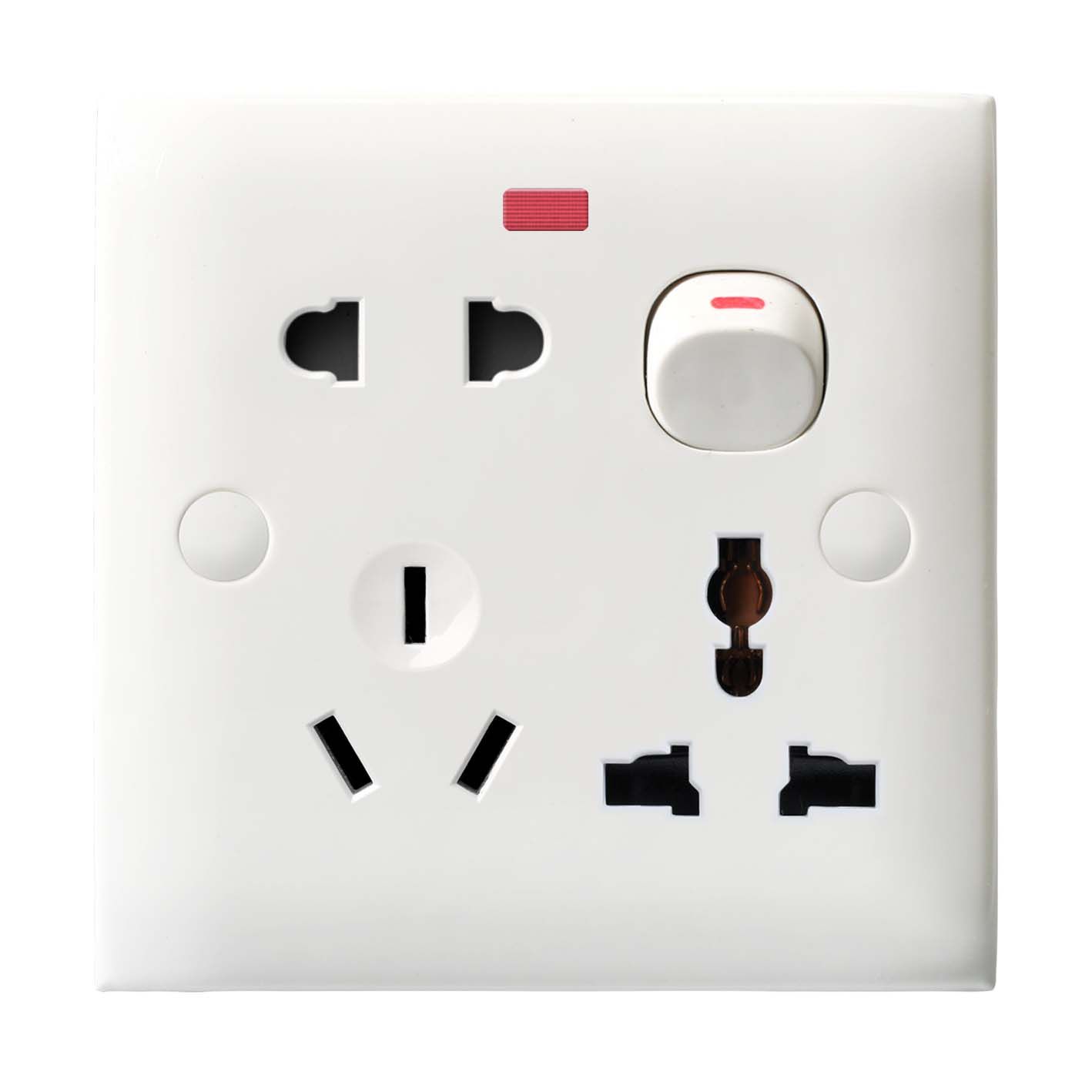 6-Pin Multi Socket with Switch and Neon