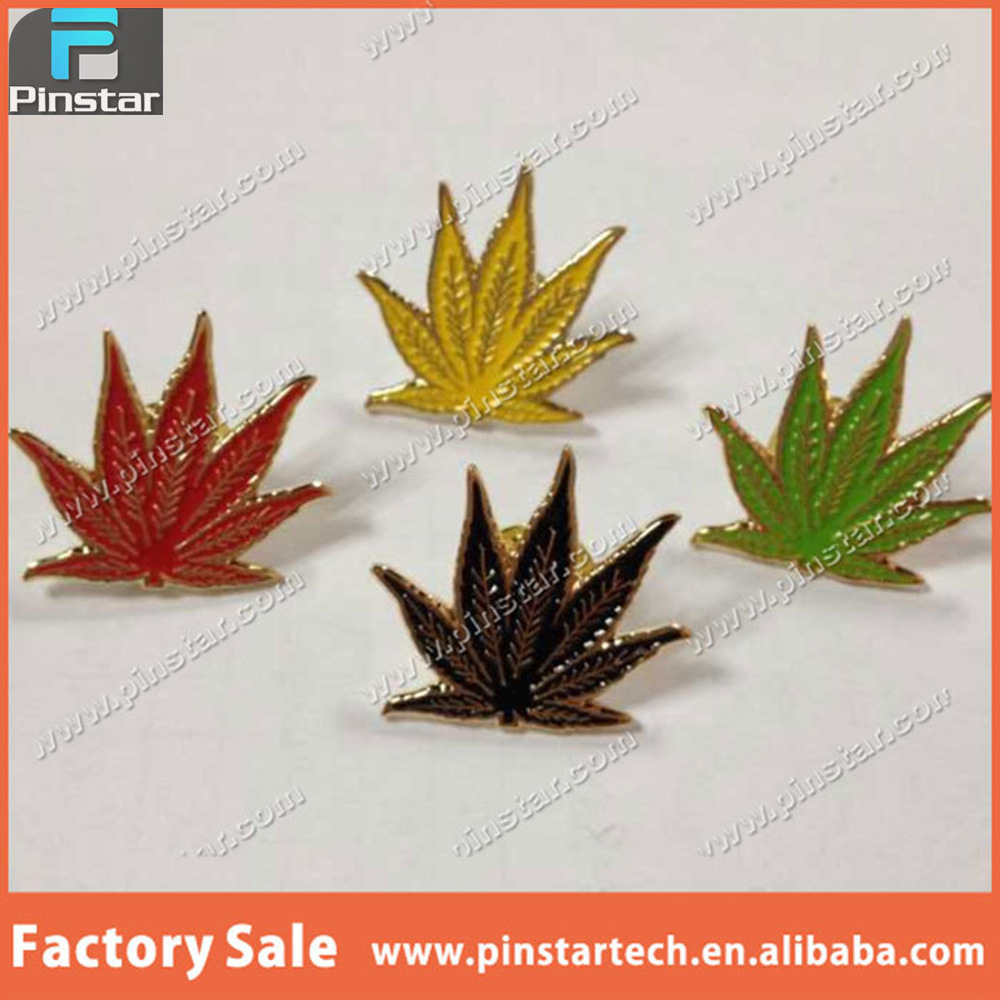 Factory Directly Wholesale High Quality Souvenir Different Colors Leaf Lapel Pins