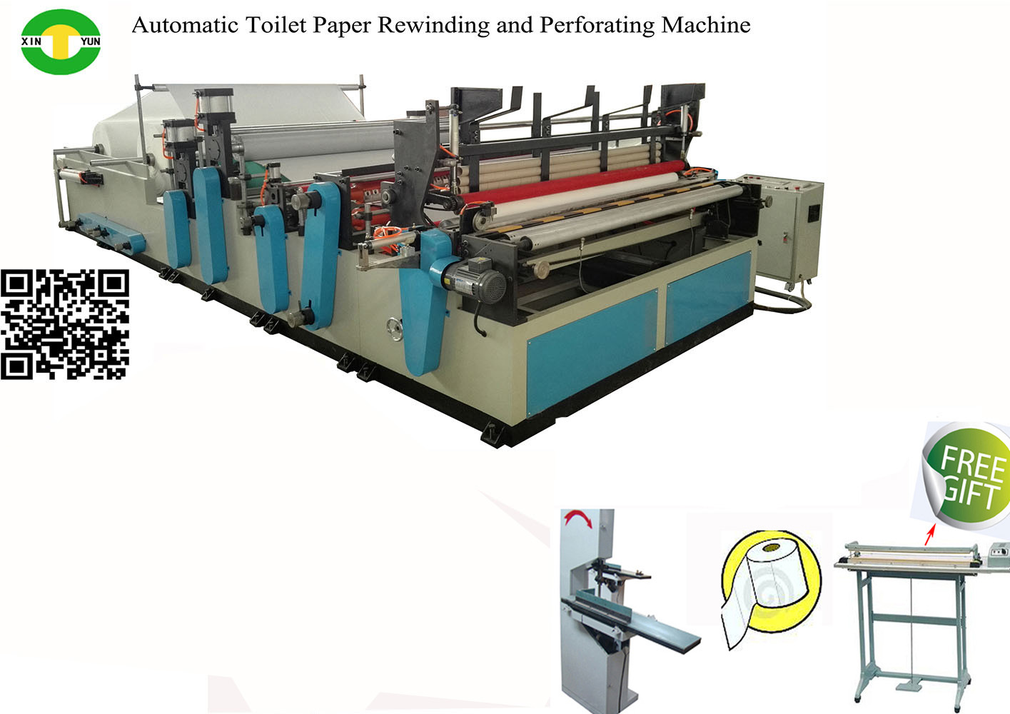 High Speed Automatic Industrial Toilet Paper Roll Converting Machines