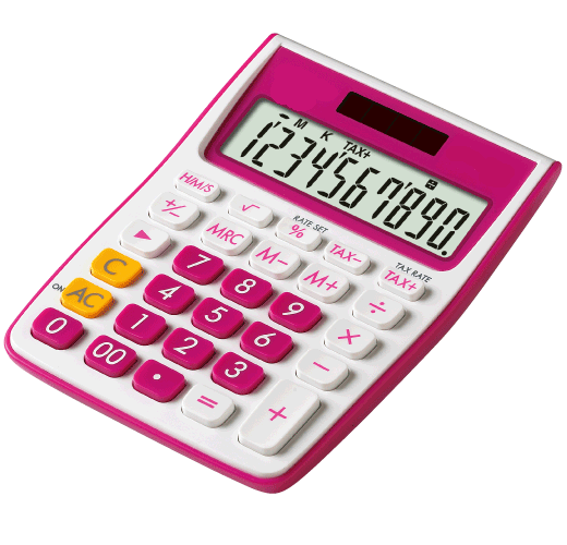 Desktop Calculator with Time Display (NS-10VC RED)