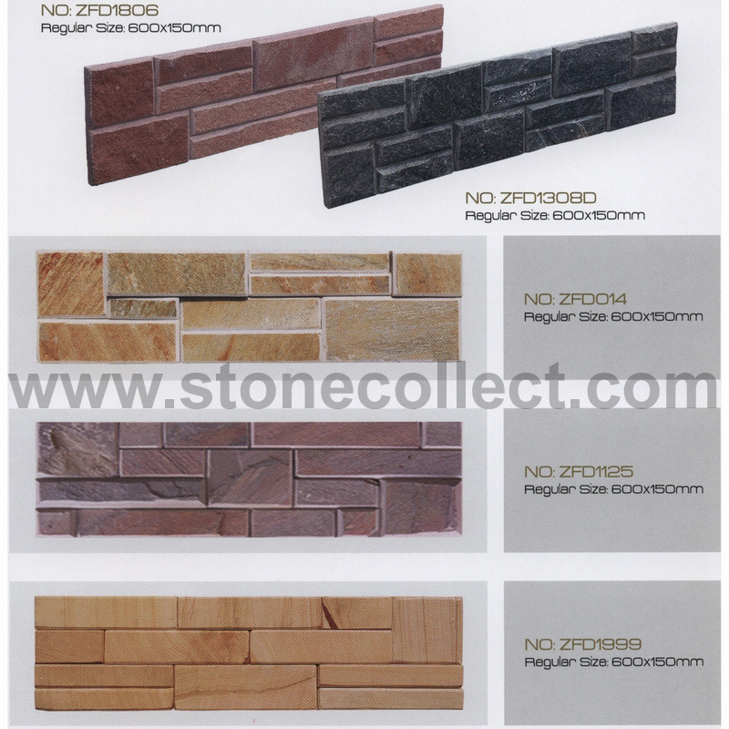 Slate&Sandstone Tile for Wall Claddings (yellow, red, white, black)