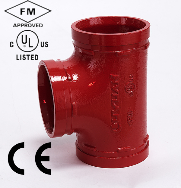 FM/UL Approval Ductile Iron Grooved Tee 76.1mm