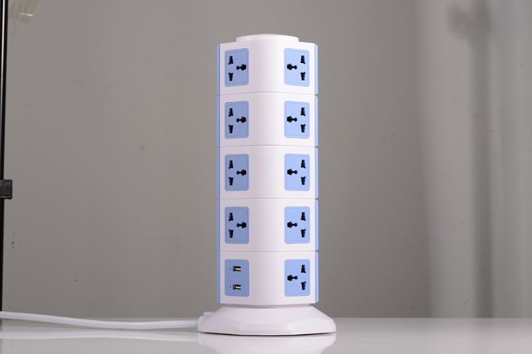 Vertical Multifunctional Smart USB Extension Socket Outlet