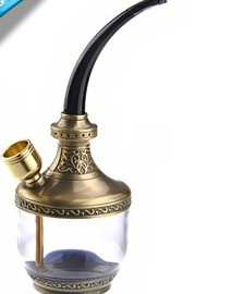 Zb-509 Double-Purpose Water Pipe Hookah Double Filter Cigarette Smoking Pipe (Golden)