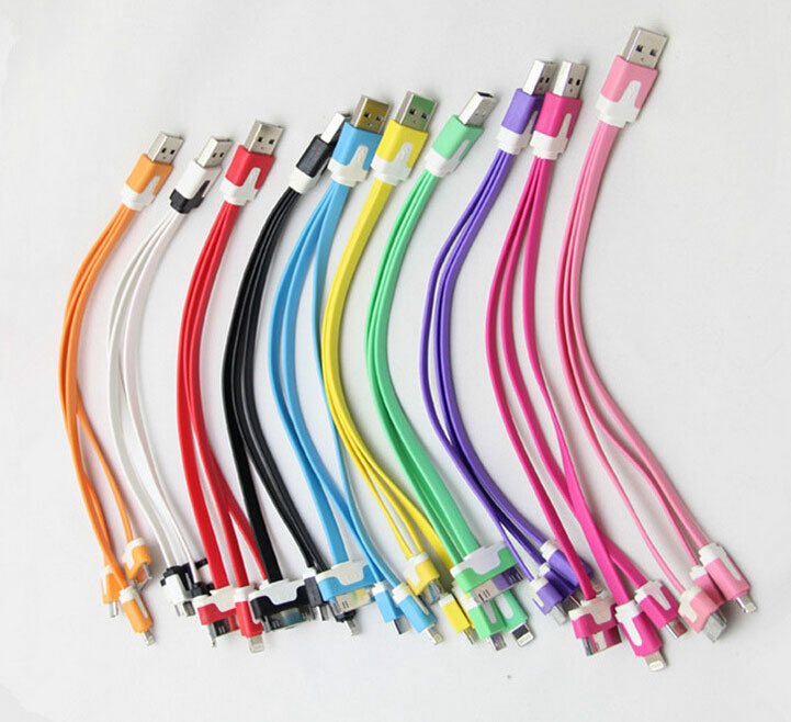 3-in-1 Colorful Charging & Data Sync Cable for iPhone 4/iPhone 5/Samsung