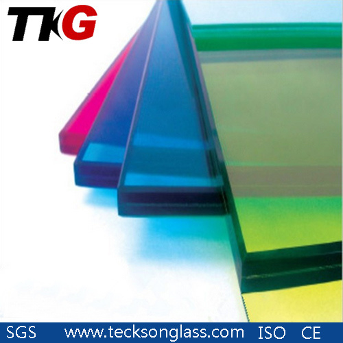 6.38mm Dark Blue Laminated Toughened Glass with CE&ISO9001