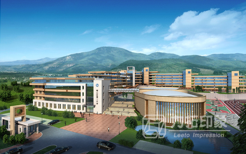 School Project 3D Design Architectural Rendering