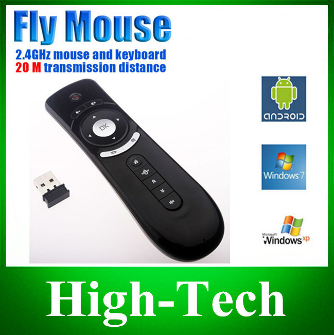 Gyroscope Mini Fly Air Mouse T2 2.4G Wireless Keyboard Mouse Android Remote Control 3D Sense Motion Stick for Tvbox
