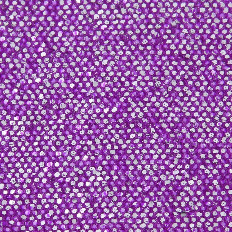 Purple Color Hexagonal Net PU Leather with Glitter