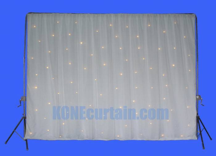 Warm White LED White Star Curtain Cloth, Fabric Portable Wedding Backdrop