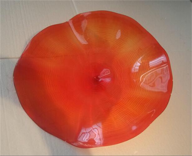 Red Blown Glass Plate Wall Decoration for Home