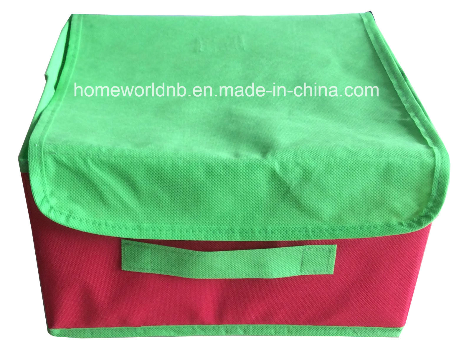 Hot Sale Non Woven Foldable Storage Box / Storage Container with Cover Contrasting Color