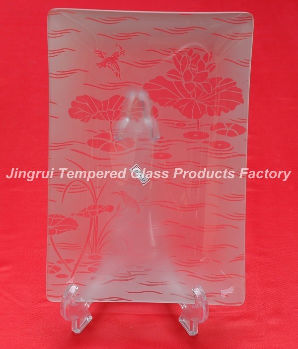 Clear Tempered Glass Plate for Home/Hotel Decoration (JRCFCLEAR0021-2)