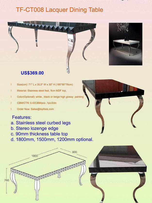 Lacquer Dining Table (TF-CT008)