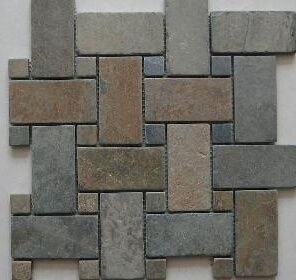 Slate Mosaic Slate, Slate Flagstone, Slate on Mesh, Natural Slate Wall Panel/Cultured Stone/Ledgestone
