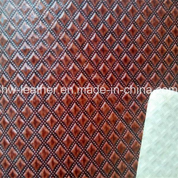 PVC Leather Fabric with Kintted Backing Hw-876