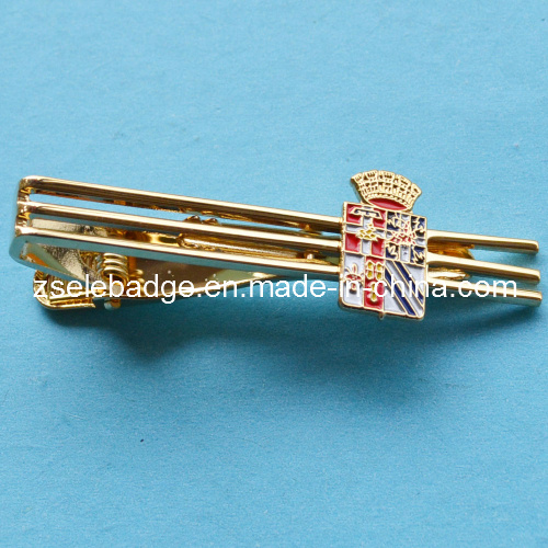 Custom Gold Plated Tie Clip with Soft Enamel Logo (ele-TC01)