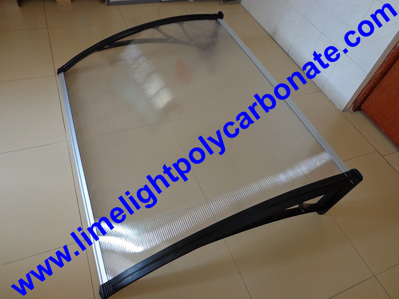 DIY Awning with Black Bracket and Clear Polycarbonate Hollow Sheet, Door Canopy, Door Awning, DIY Canopy, Polycarbonate Awning, Polycarbonate Canopy, Rain Shed