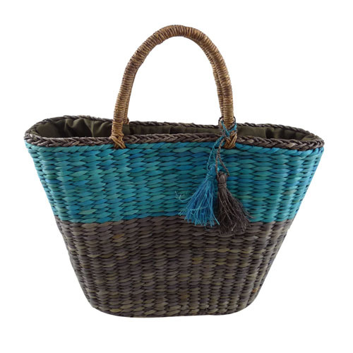 Colorful Straw Tote Bag with Tassels