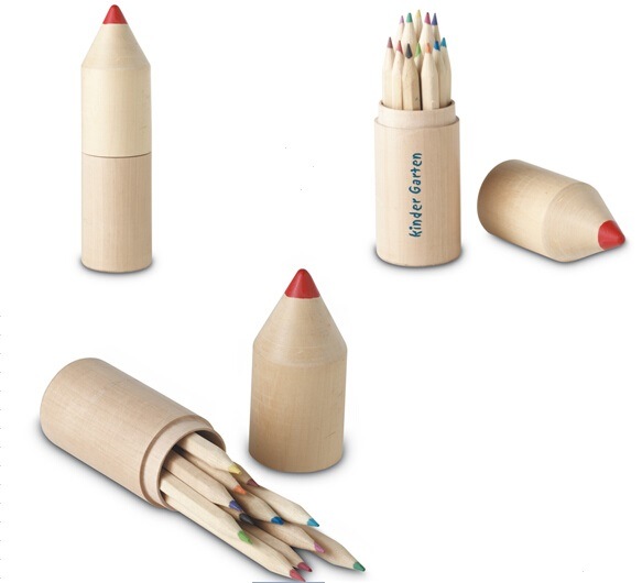 12 Natural Colored Pencils with Wooden Tube